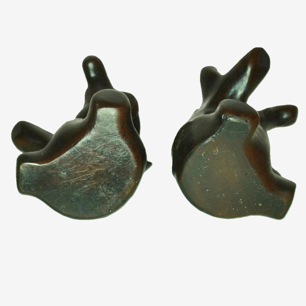 Vintage Hugging Elephants Dark Brown Wooden Collectible Room Decor Animals - Picture 6 of 6